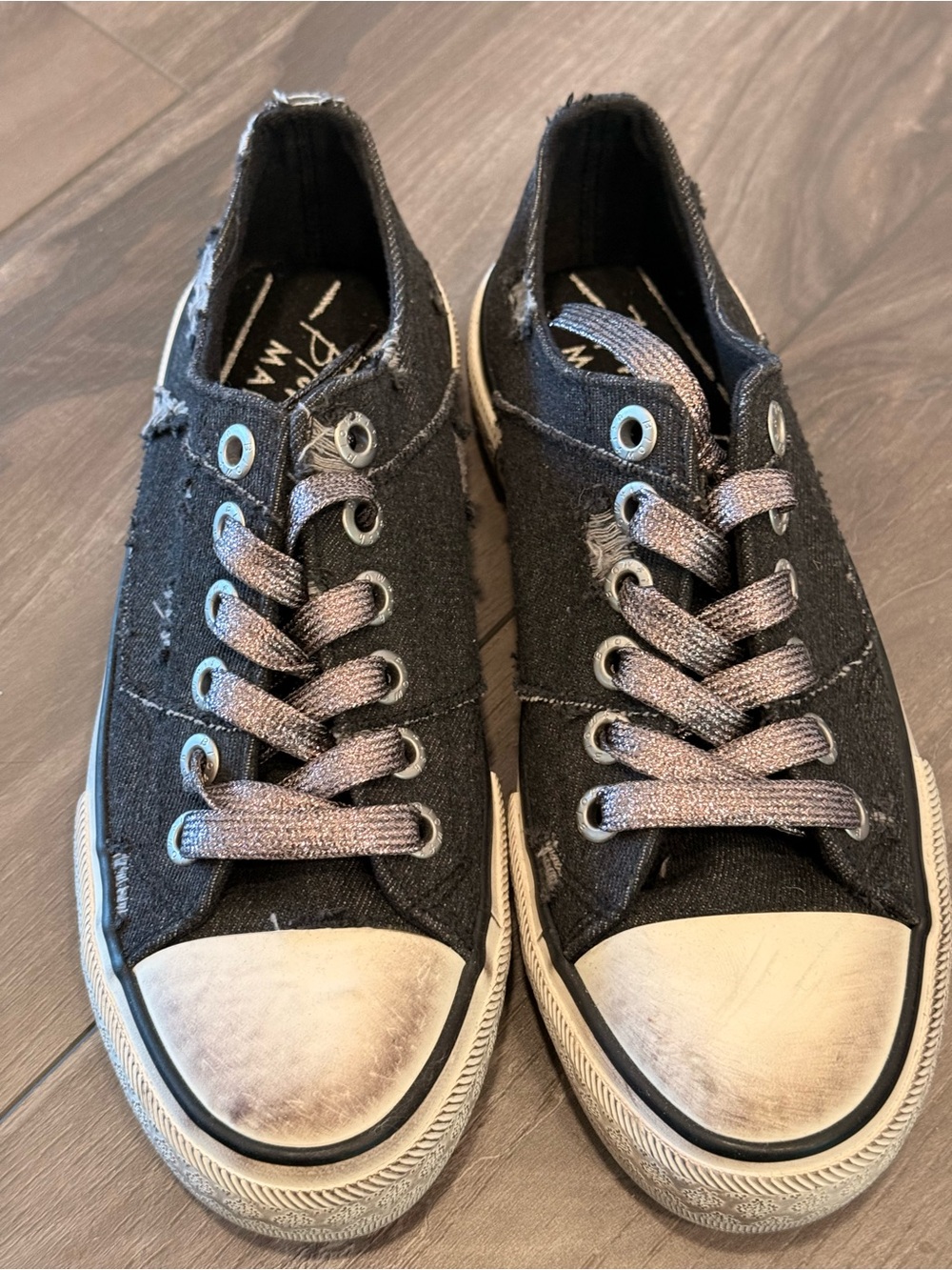 Black Canvas Low-Top Sneakers